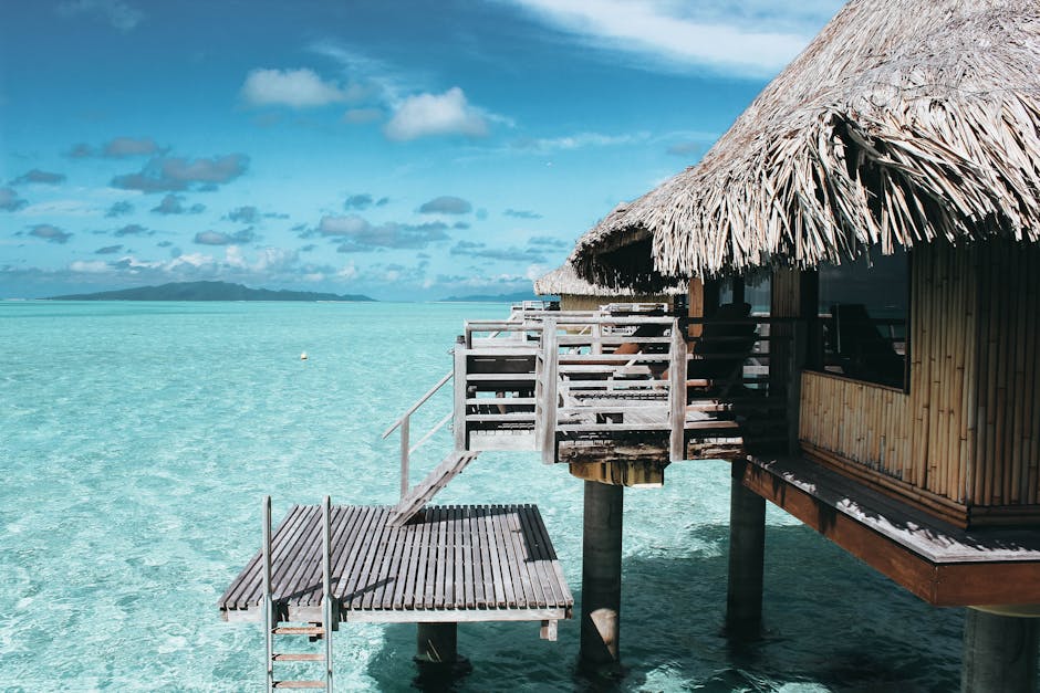 Overwater bungalow in French Polynesia