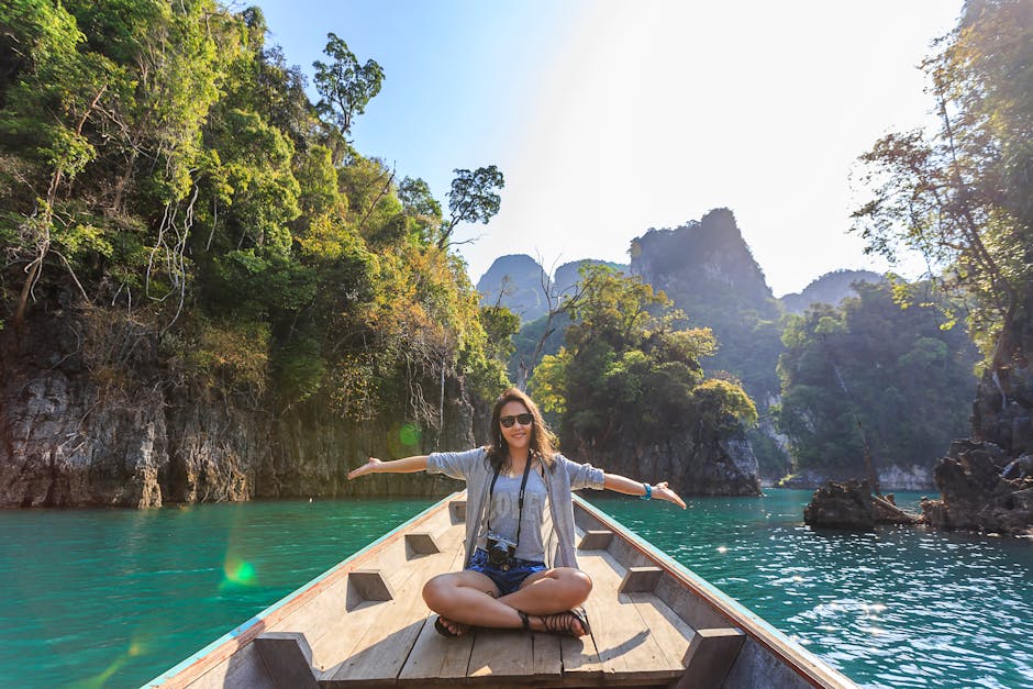 Woman on boat in Thailand