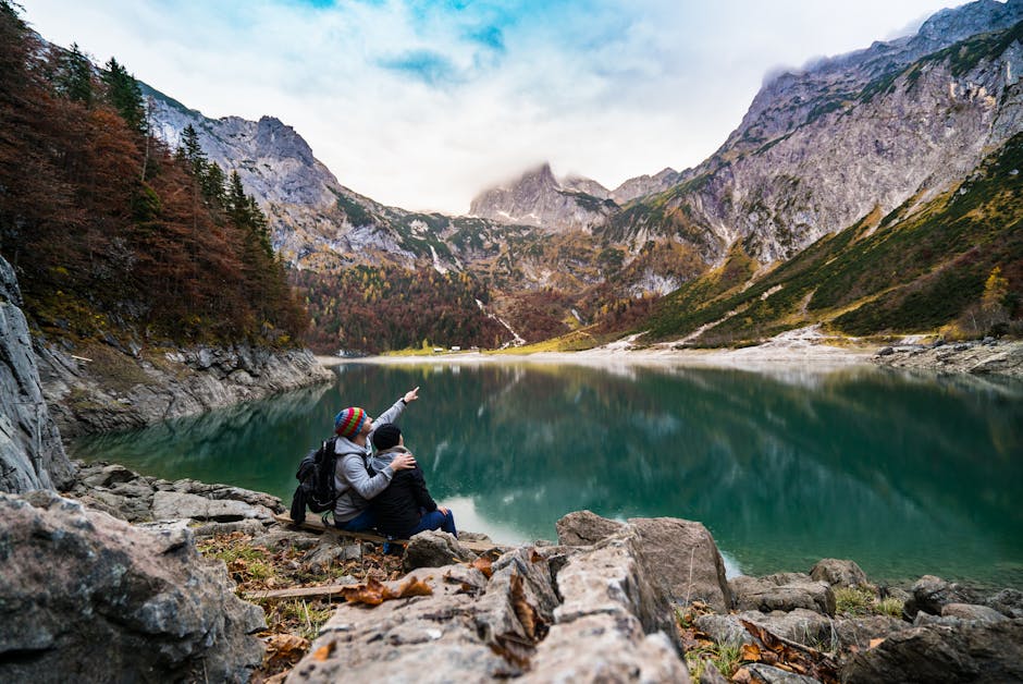 Couple at Hallstatt Lake